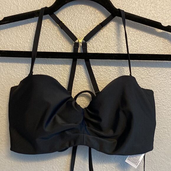 NWT- Swiminista Black ”JOY” bikini braided top with gold hardware- Size Small - Picture 3 of 14